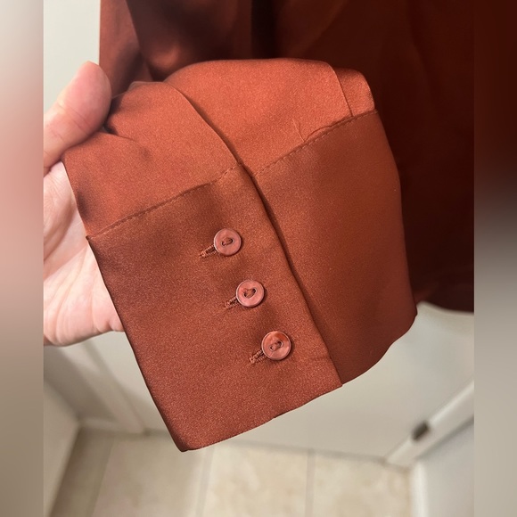 NWT Express Satin Top in Rust - Picture 3 of 4
